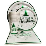 Christmas Green Paperplate Set 40PC