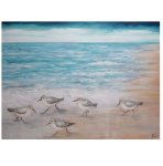 Beach Sandpipers Wall Art Painting Canvas 1200 X 900