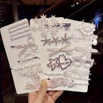 8PCS SET Sparkling Hair Clips Cute Alloy Hairpins Broken Hair Fixed Clips Hair Accessories For Women Random Style