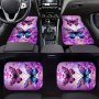 4PCS Purple Double Butterfly Pattern Car Floor Mats Water-absorbent Non-slip And Stain-resistant Mats Used For Most Car Front And Rear Seat Carpets Car