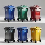 770 Liter Orange Wheelie Bin - At A Discount