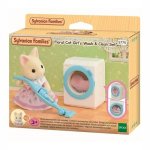 Sylvanian Floral Cat Girls Wash & Clean Set