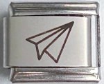 9MM Laser Italian Charm - Paper Plane
