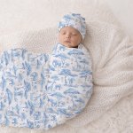 Blue Safari And Balloons Swaddle Wrap Set Newborn Hospital Set