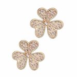 Clover Killer Deals Rose Gold-plated Pave Set Austrian Crystal Earrings - Best Bargains Online