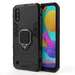Galaxy A01 Shockproof Black Panther Magnetic Ring Stand Cover