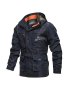 Men's Outdoor Sports Jacket Detachable Hood Climbing Coat Travel Windbreaker Casual Hiking Outerwear Athletic Style