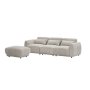 Elsa 3 Seater Corduroy Sectional Sofa- Light Grey