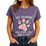 Dog Print T-Shirt Purple Large DTS28