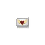 Composable Classic Link Red And Gold Flying Heart