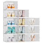Simpdiy Shoe Organizer 12 Pack Shoe Storage Shoe Organizer For Closet Shoe Boxes Clear Plastic Stackable Shoe Storage Boxes For