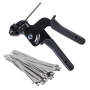 Cable Tie Tool Set Cable Tie Gun Adjustable + 150PCS Steel Cable Ties