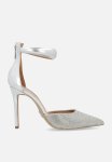 Ele-r Stiletto Ankle Strap - Crystal