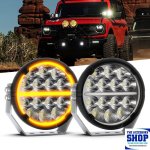 LED Spot Light 6.5" 75W 1LUX@517M Dlr White And Amber Pair Of 2