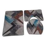 Smte 3 Piece Non Slip Super Absorbent Bath Mat Set TSZ6 With Keychain