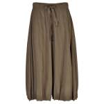 Tuck Detail Hem Wide Leg Pant - Khaki Free