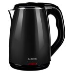 Goldair Black Stainless Steel Deluxe Cool Touch Kettle 1.7L