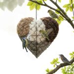 Handmade Alpaca Fiber Bird Nesting Heart - Refillable Natural Nesting Material For Wild Birds Hummingbirds Chickadees - Cozy Gar