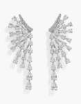 Silver Cubic Zirconia Statement Fan Earrings