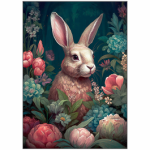 Tear Resistant Deco Print Floral Bunny 3