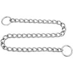 Anti-bite Dog Collar 23.6 In Stainless Steel Choker Chain 0.1 In Diameter Chew Proof Training Slip Collar For Medium Large Dogs