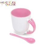 Sublimation Pink Mug With Spoon