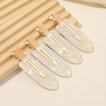 4PCS Elegant Oval Acetic Acid Hair Clips Set Non-slip Hair Barrettes For Women Bright Color Fashion Accessories For Bangs Forehe