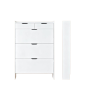 Expees - White Shoe Cabinet With 3 Flip-drawers Freestanding Shoe Rack