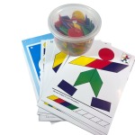 Tub Of Plastic Attribute Blocks 80 & A5 Pattern Cards 16