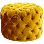 Paris Mustard Round Ottoman