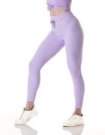Ribbed Statement Scrunch-bum LEGGINGS - Lilac - Small