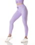 Ribbed Statement Scrunch-bum LEGGINGS - Lilac - Small