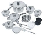 22 Pieces Stainless Steel 11-LAYERED Heavy Bottom Induction Cookware Set