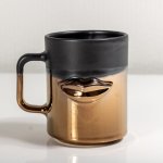 The Lips Mug - Matt Black & Bronze