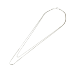 Silver Double Chain Necklace - Silver