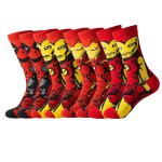 Licorice 1 4 Double Men's Fashionable Cartoon Pattern Crew Socks - Breathable And Comfortable For Casual Street Style Suitable F
