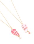 Kids Gold Pink Heart With A Star Drop Bff Necklaces 2-PACK