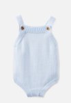 Cotton On Organic Knit Bubbysuit - White & Water Blue