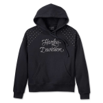 Women’s Studded Out Pullover Hoodie Black
