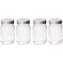 4PIECES Glass Mason Jars With Lids Multi-function Airtight Food Storage