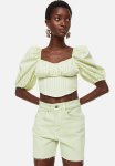 High Waist Denim Shorts - Light Green