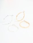 Mixed Metal Flat Hoop Earrings 2-PACK