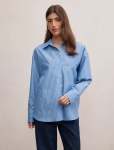 Ivie Oversized Shirt - 18 Mid Blue Stripe