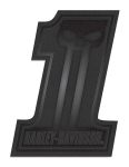 Harley-davidson 4 In. Leather Dark Custom 1 Skull Emblem Sew-on Patch Black