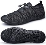 Doussprt Women's Water Shoes Quick Drying Sports Aqua Shoes Darkblackmesh 6