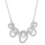Silver Tone Abstract Shape Statement Nec