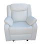 White Leather 1 Seater Recliner Sofa