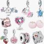 10 Piece Silver Spacer Bead Charms Set Compatible With Pandora Bracelet