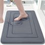 Geometric-Patterned Memory Foam Bath Mat Non-Slip Polyester Bath Rug With PVC Backing Stain Resistant Machine Made Rectangle Shape Non-woven Fabric Weave Water Absorbent For
