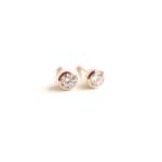 The Aether Stud Earrings Lab Grown Diamonds Yellow Gold - Rose Gold